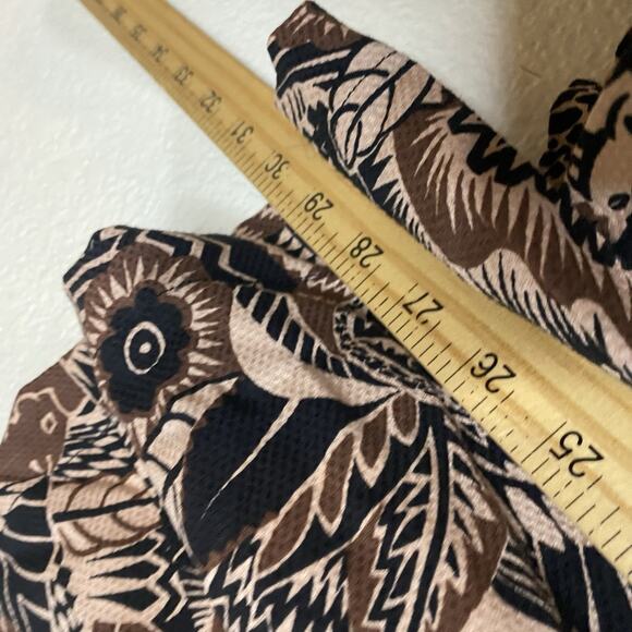 By Anthropologie Drapey Flare Pants Brown Motif Boho Hippie Bell Bottoms 0 NWT - Picture 9 of 9